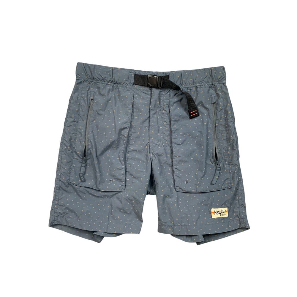 Howler Bros Shorts Mens 33 Blue-Gray Nylon Pedernales Packable Buckle Zip Hiking